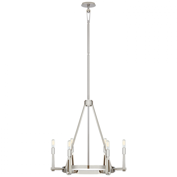 Chandelier, 6-Light, Polished Nickel, 27"W (TOB 5510PN CTZH9)