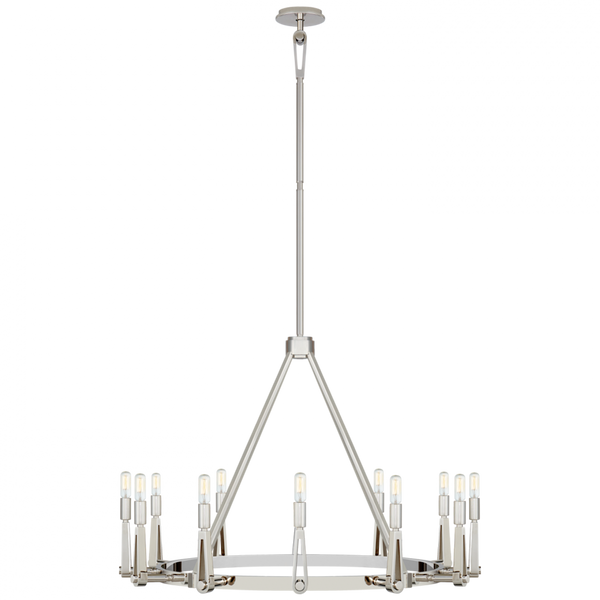 Chandelier, 12-Light, Polished Nickel, 38.75"W (TOB 5512PN CTZHD)