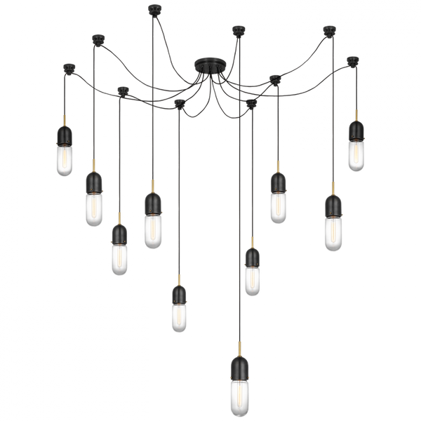 Chandelier, 10-Light, Bronze, Brass, 25"H (TOB 5645BZ/HAB-CG-10 D32J5)