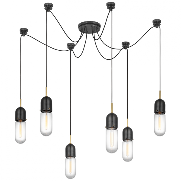 Chandelier, 6-Light, Bronze, Brass, 25"H (TOB 5645BZ/HAB-CG-6 D33ED)