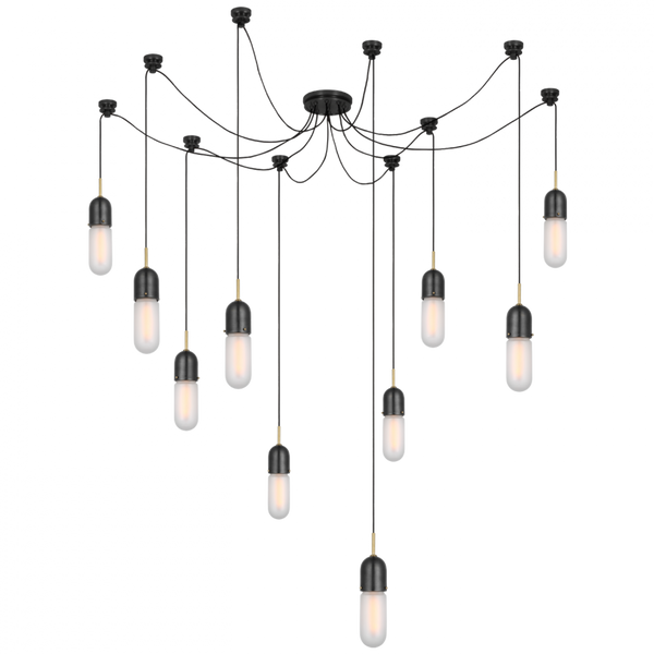 Chandelier, 10-Light, Bronze, Brass, 25"H (TOB 5645BZ/HAB-FG-10 D33EF)