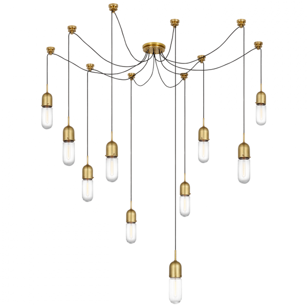 Chandelier, 10-Light, Hand-Rubbed Antique Brass, 25"H (TOB 5645HAB-CG-10 D33EM)