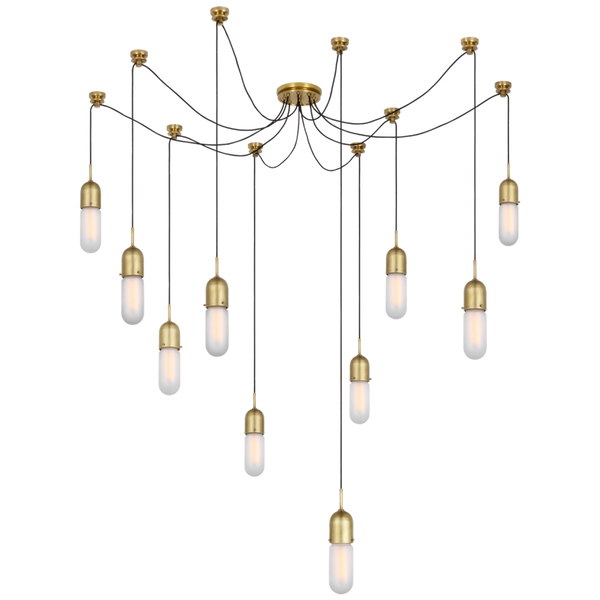 Chandelier, 10-Light, Hand-Rubbed Antique Brass, 25"H (TOB 5645HAB-FG-10 D33EU)