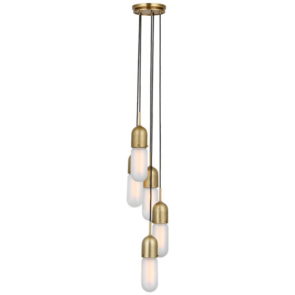 Pendant, 5-Light, Hand-Rubbed Antique Brass, 25"H (TOB 5645HAB-FG-5 D33EX)