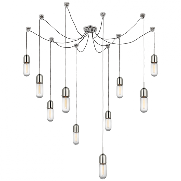 Chandelier, 10-Light, Polished Nickel, 25"H (TOB 5645PN-CG-10 D33F0)