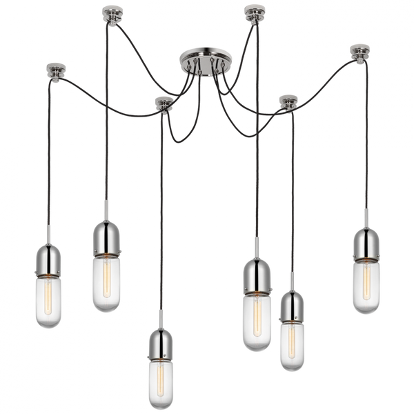 Chandelier, 6-Light, Polished Nickel, 25"H (TOB 5645PN-CG-6 D33F4)