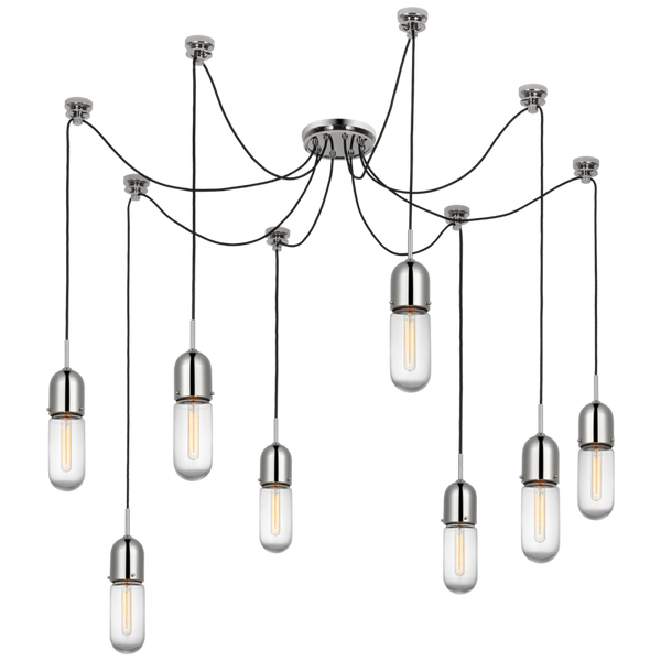 Chandelier, 8-Light, Polished Nickel, 25"H (TOB 5645PN-CG-8 D33F5)