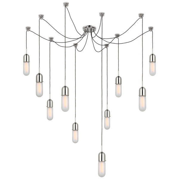 Chandelier, 10-Light, Polished Nickel, 25"H (TOB 5645PN-FG-10 D33F6)