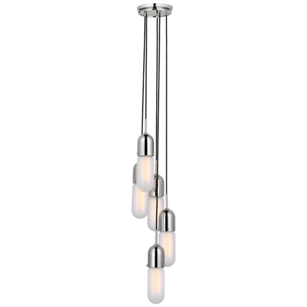 Pendant, 5-Light, Polished Nickel, 25"H (TOB 5645PN-FG-5 D33F9)