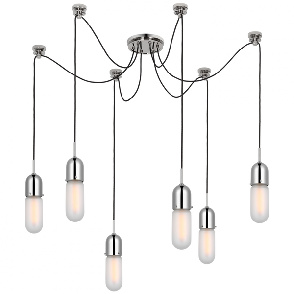 Chandelier, 6-Light, Polished Nickel, 25"H (TOB 5645PN-FG-6 D33FA)