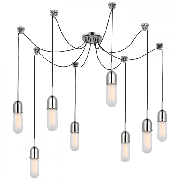 Chandelier, 8-Light, Polished Nickel, 25"H (TOB 5645PN-FG-8 D33FC)