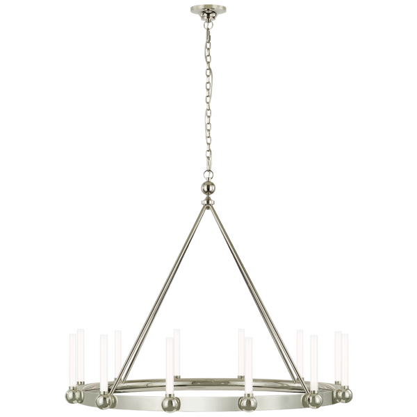 XL Ring Chandelier, 1-Light, LED, Polished Nickel, 38.5"W (TOB 5776PN-WG CX504)