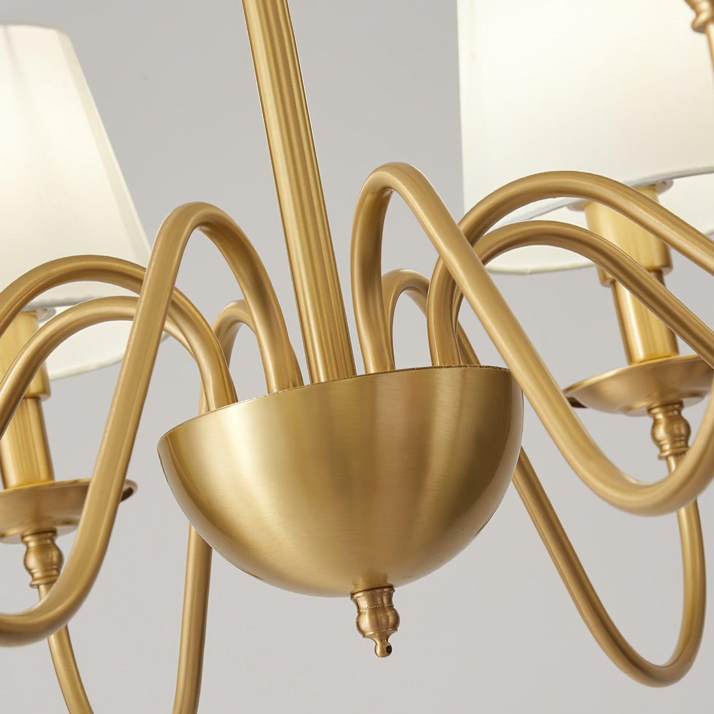 Tapered Fabric Brass Ceiling fixture Chandelier