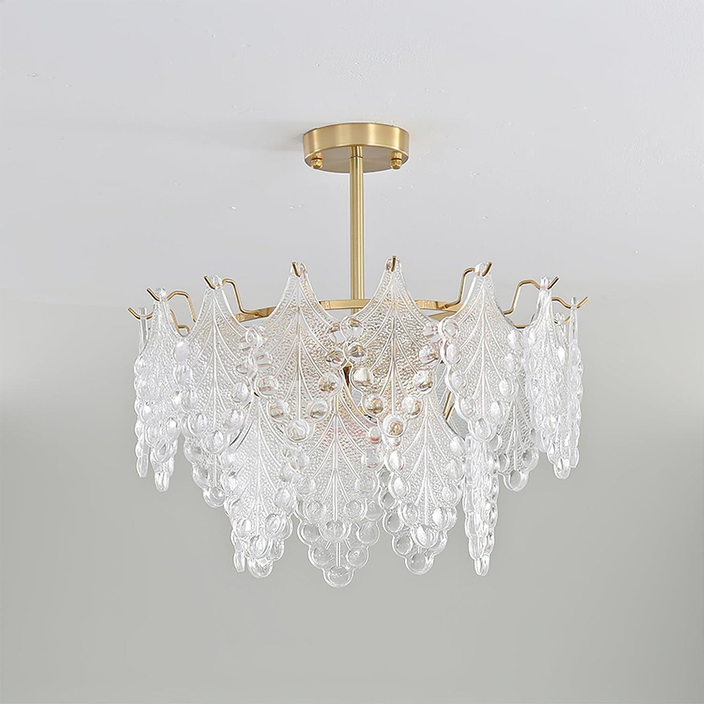 Tiered Carved Glass Electrolier Chandelier