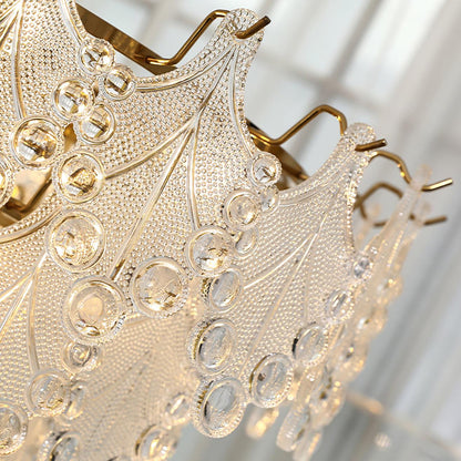 Tiered Carved Glass Electrolier Chandelier