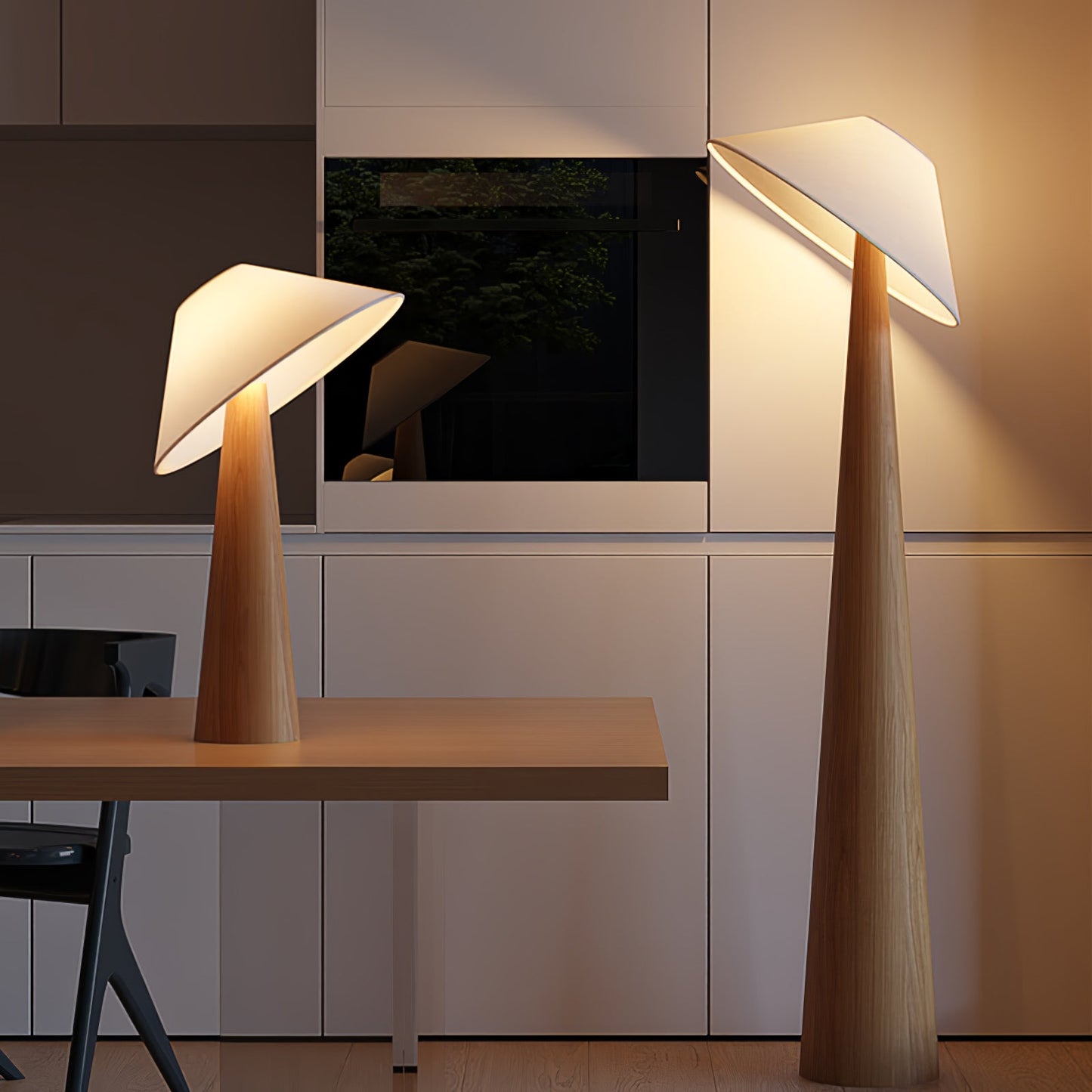 Tilt Hat Wooden Standing Lamp Floor Lamp