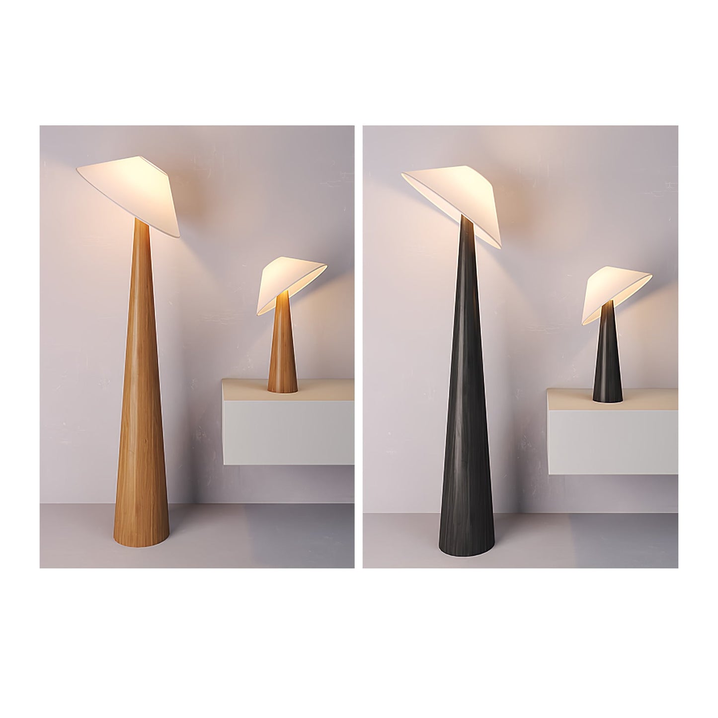 Tilt Hat Wooden Standing Lamp Floor Lamp