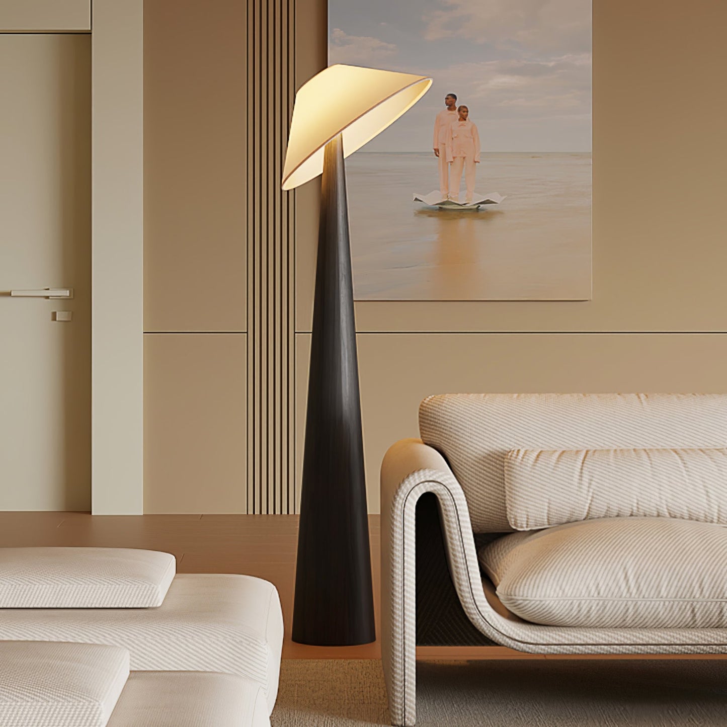 Tilt Hat Wooden Standing Lamp Floor Lamp