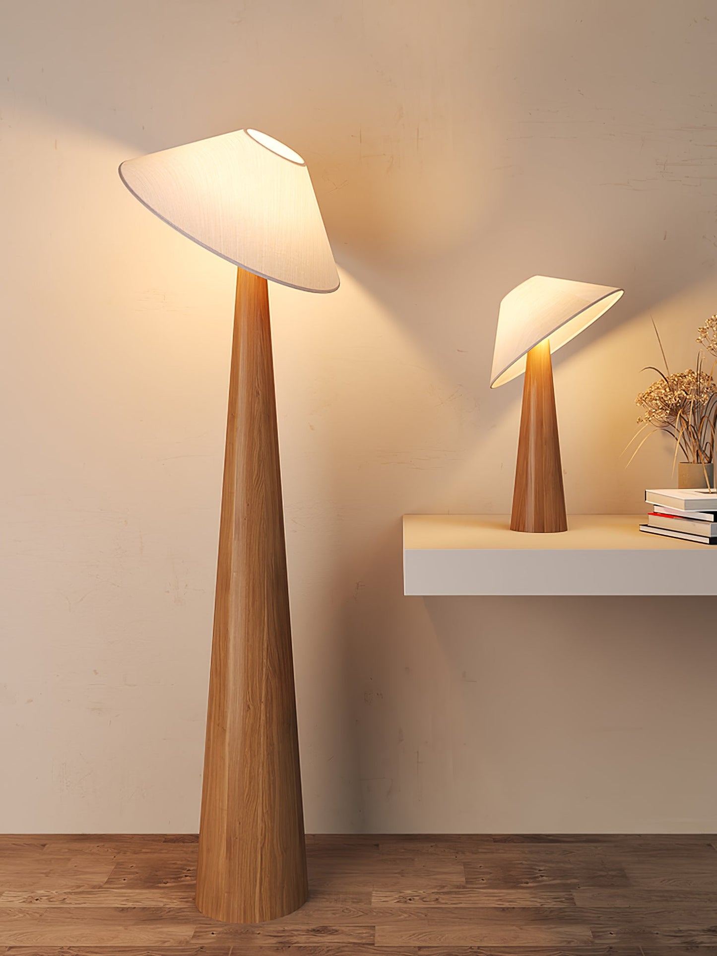 Tilt Hat Wooden Accent lamp Table Lamp