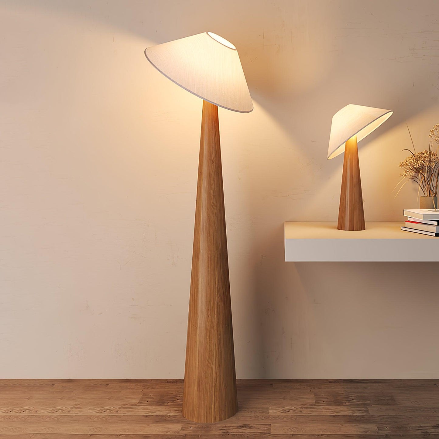 Tilt Hat Wooden Accent lamp Table Lamp