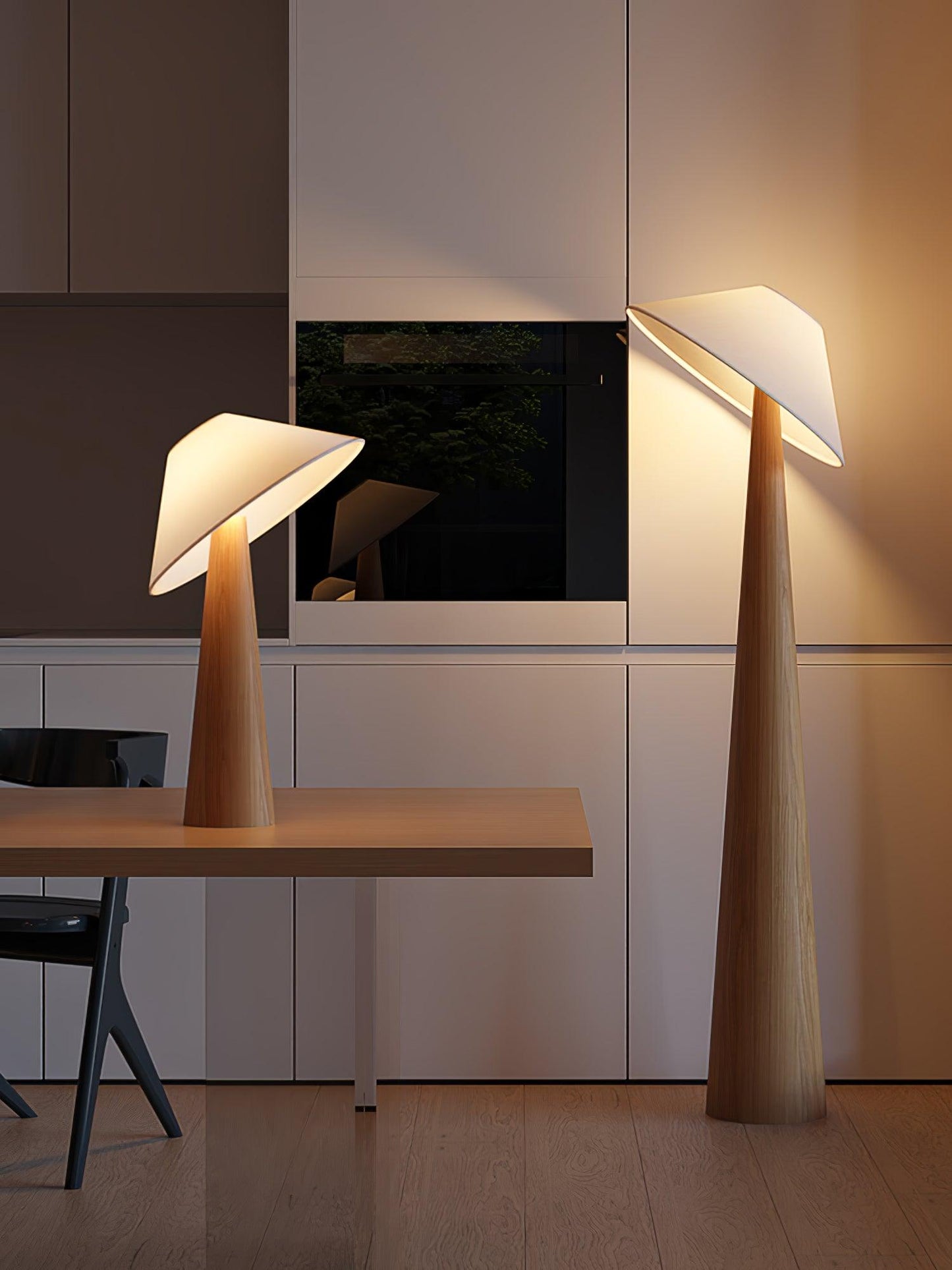 Tilt Hat Wooden Standing Lamp Floor Lamp