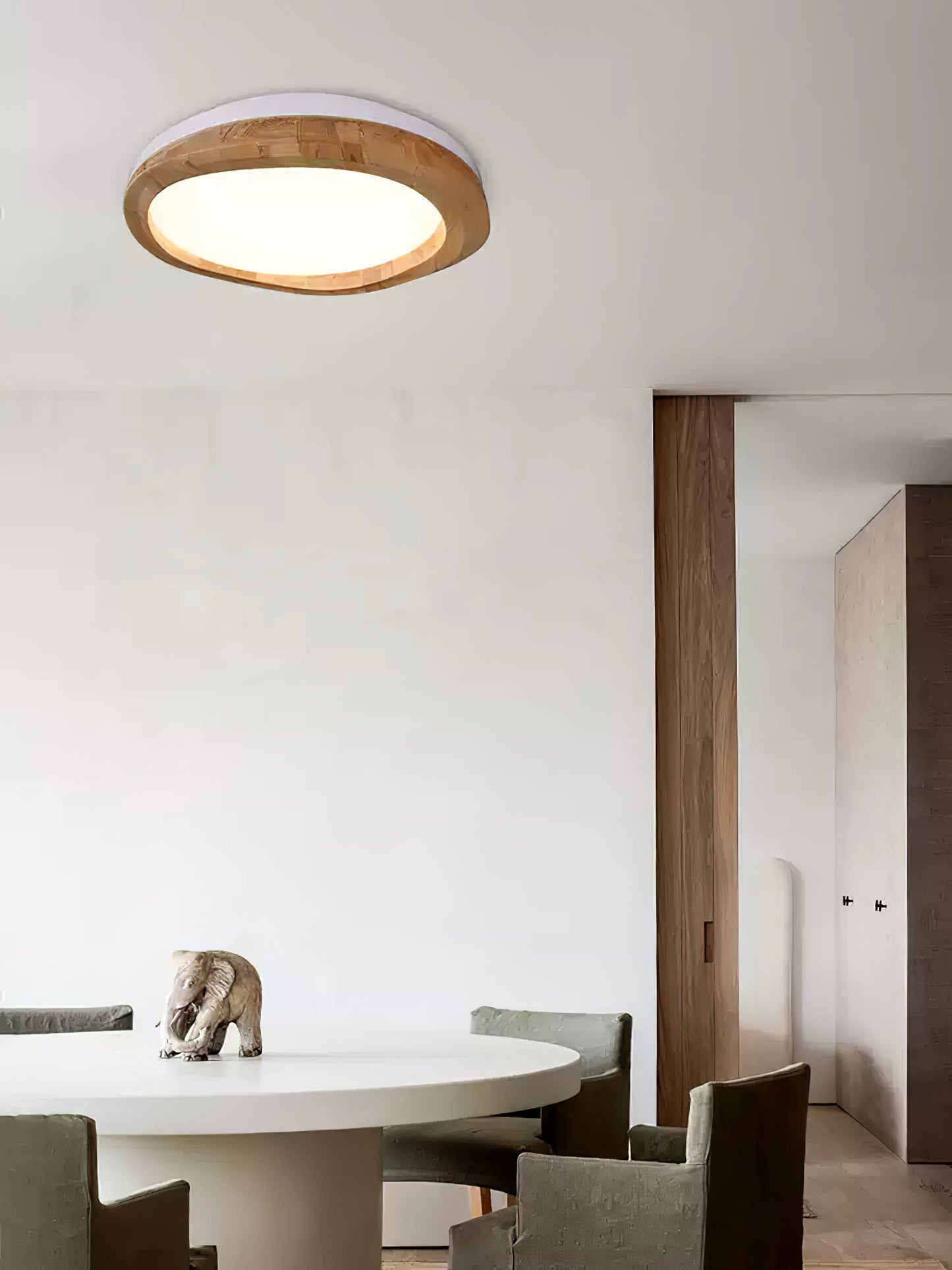 Timber Round Wood Overhead light Ceiling Lamp