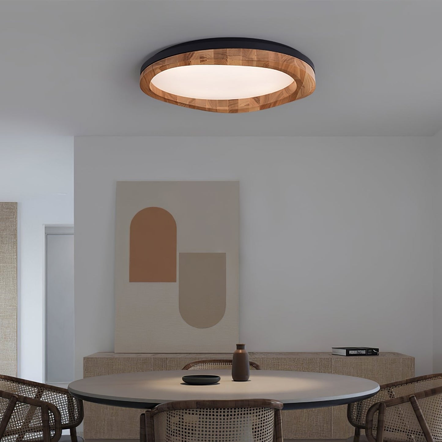 Timber Round Wood Overhead light Ceiling Lamp