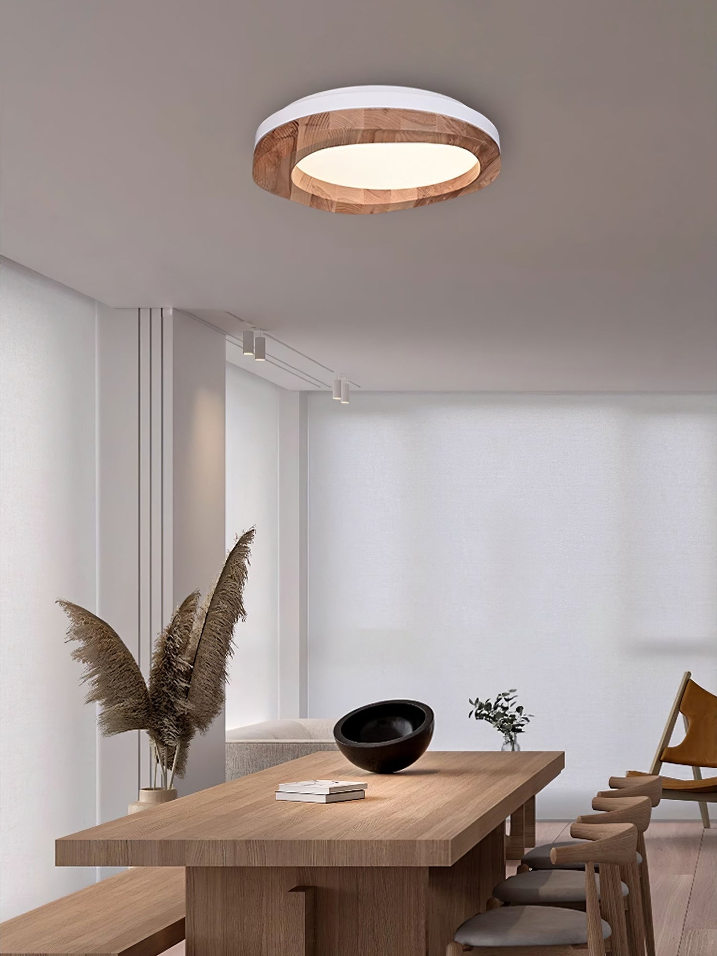 Timber Round Wood Overhead light Ceiling Lamp