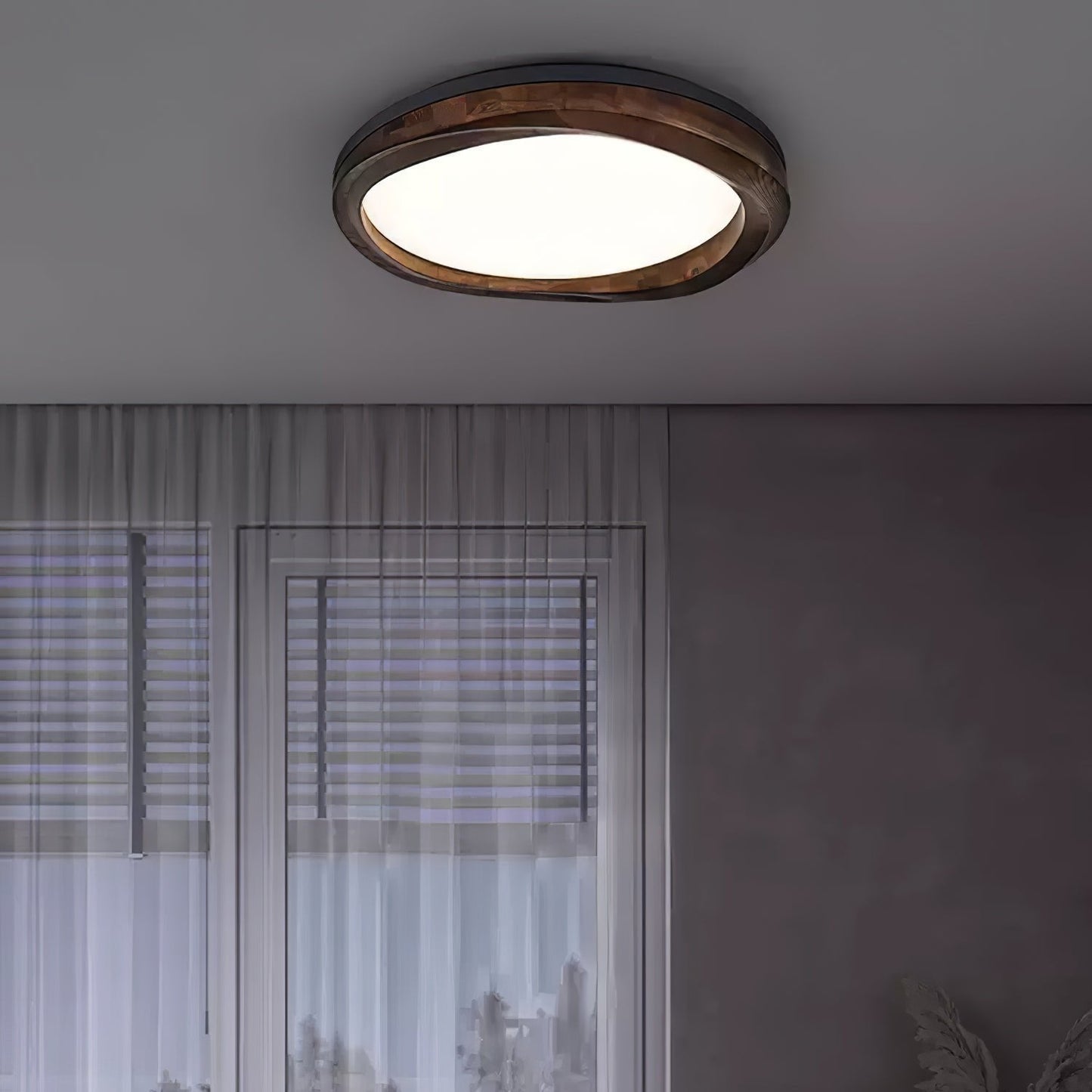 Timber Round Wood Overhead light Ceiling Lamp