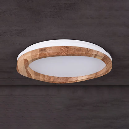 Timber Round Wood Overhead light Ceiling Lamp