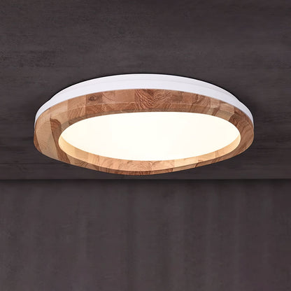 Timber Round Wood Overhead light Ceiling Lamp