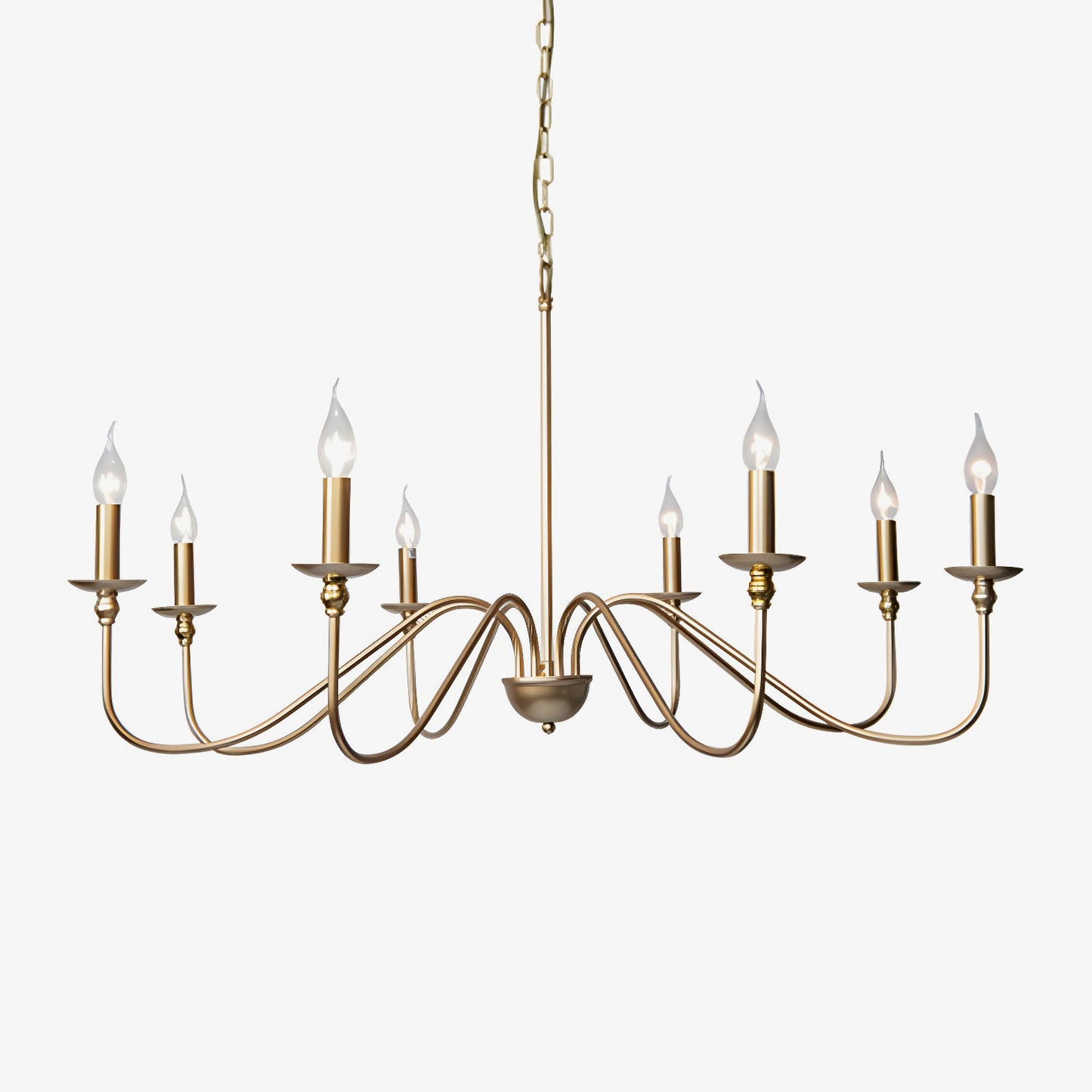 Timeless Gold Candle Crown Chandelier