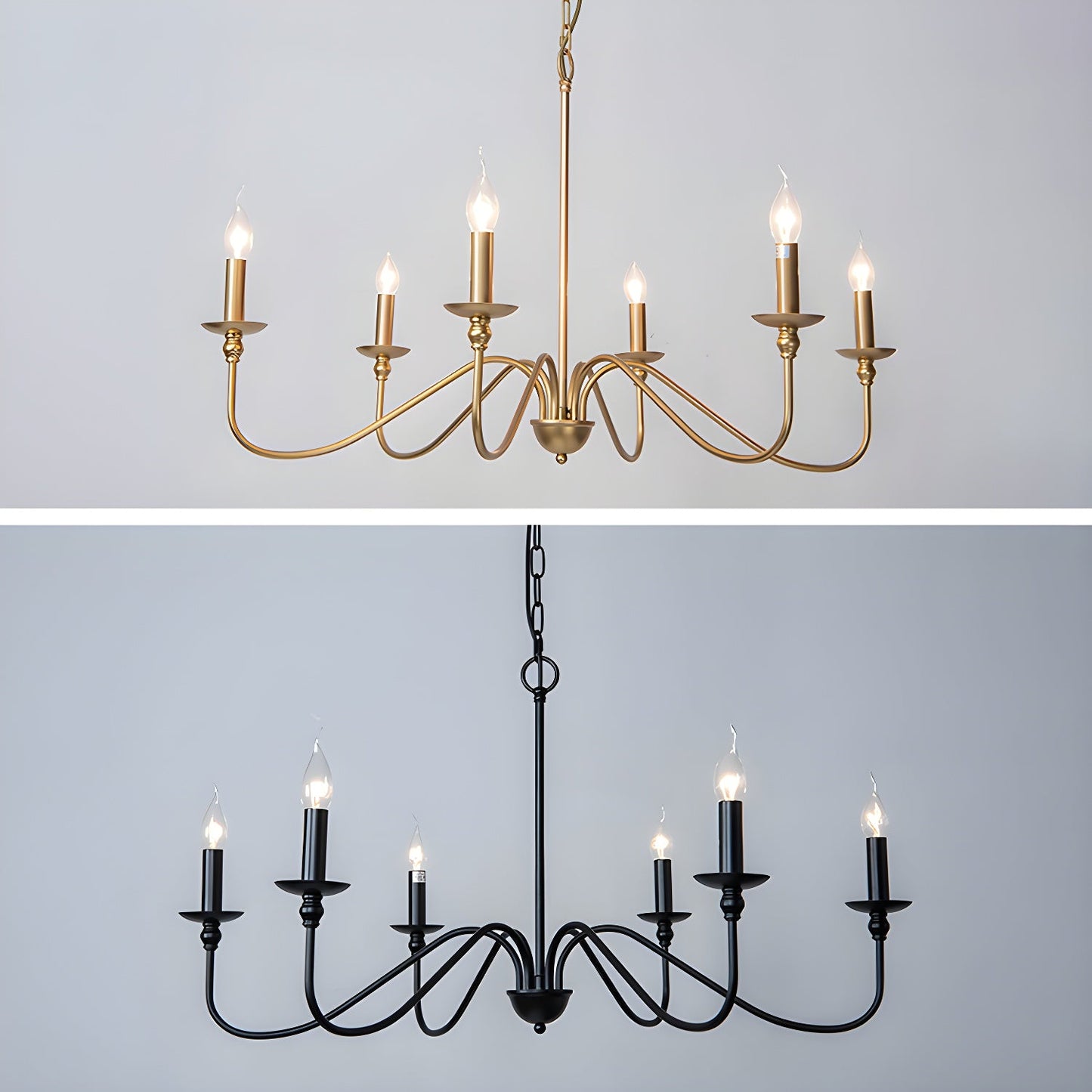 Timeless Gold Candle Crown Chandelier