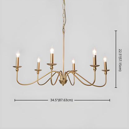 Timeless Gold Candle Crown Chandelier