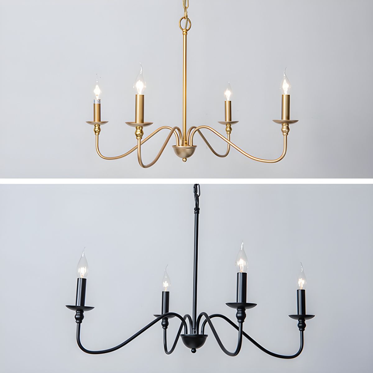 Timeless Gold Candle Crown Chandelier