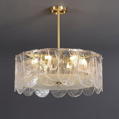 Traditional Classic Metal Glass Ceiling fixture Chandelier