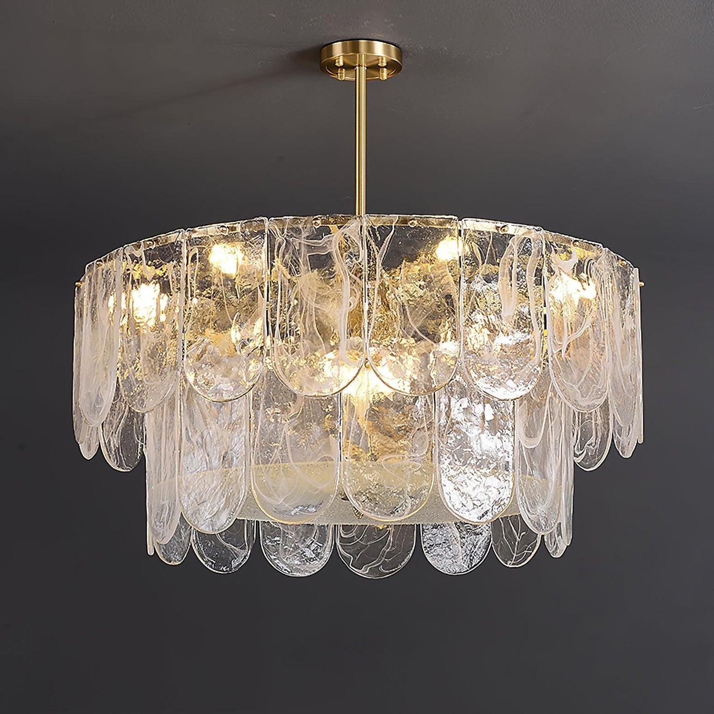 Traditional Classic Metal Glass Ceiling fixture Chandelier