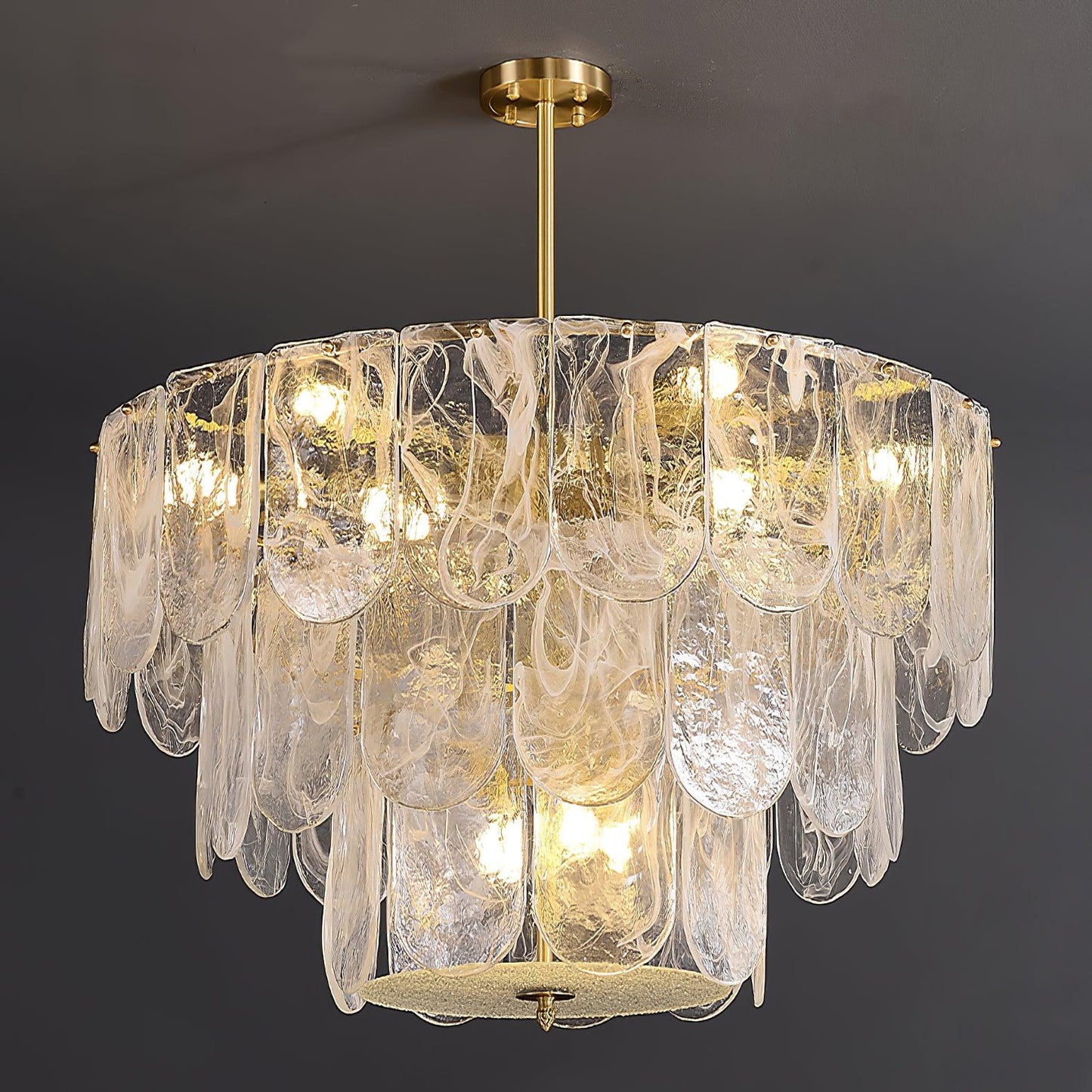 Traditional Classic Metal Glass Ceiling fixture Chandelier