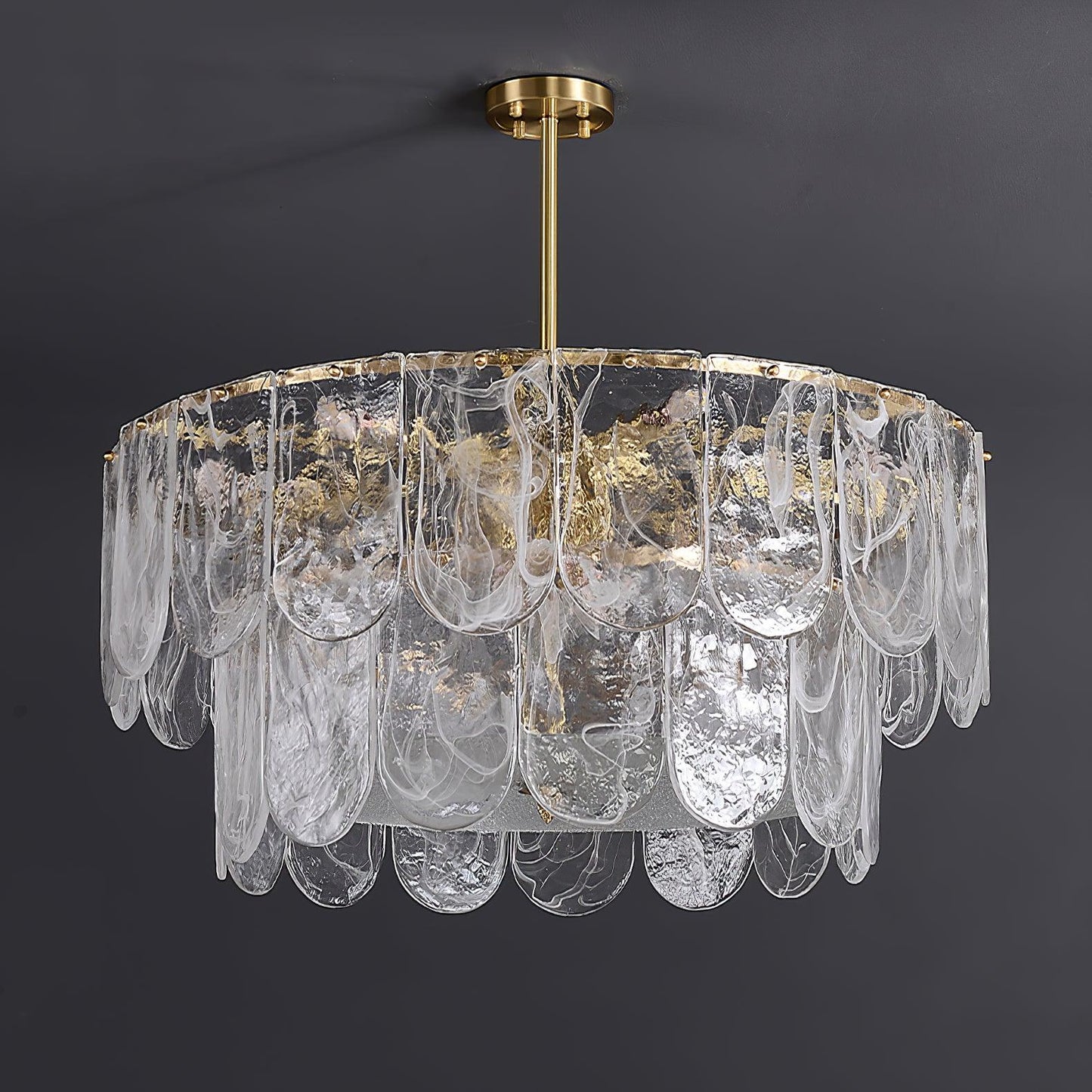 Traditional Classic Metal Glass Ceiling fixture Chandelier