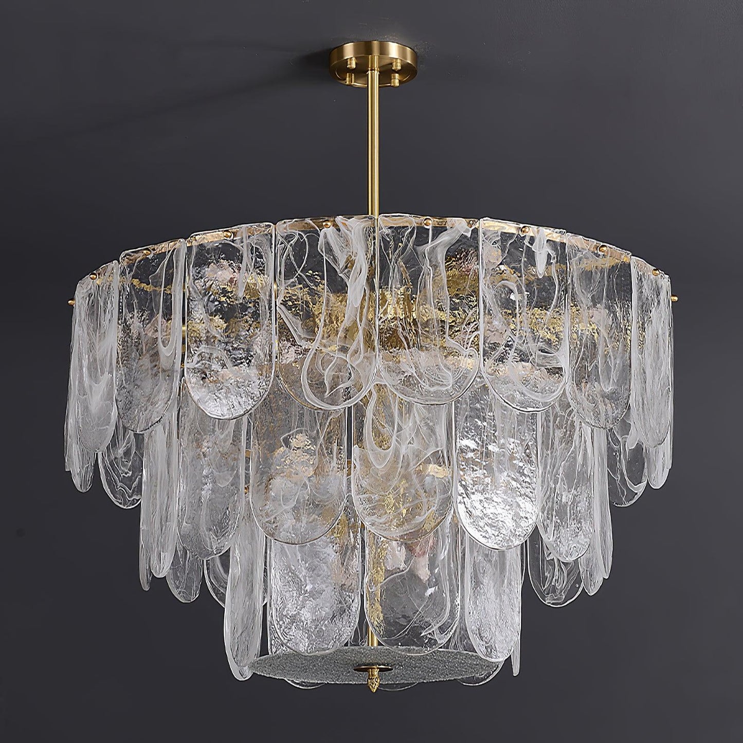 Traditional Classic Metal Glass Ceiling fixture Chandelier