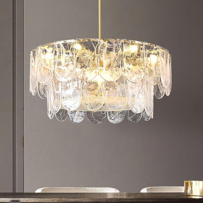 Traditional Classic Metal Glass Ceiling fixture Chandelier