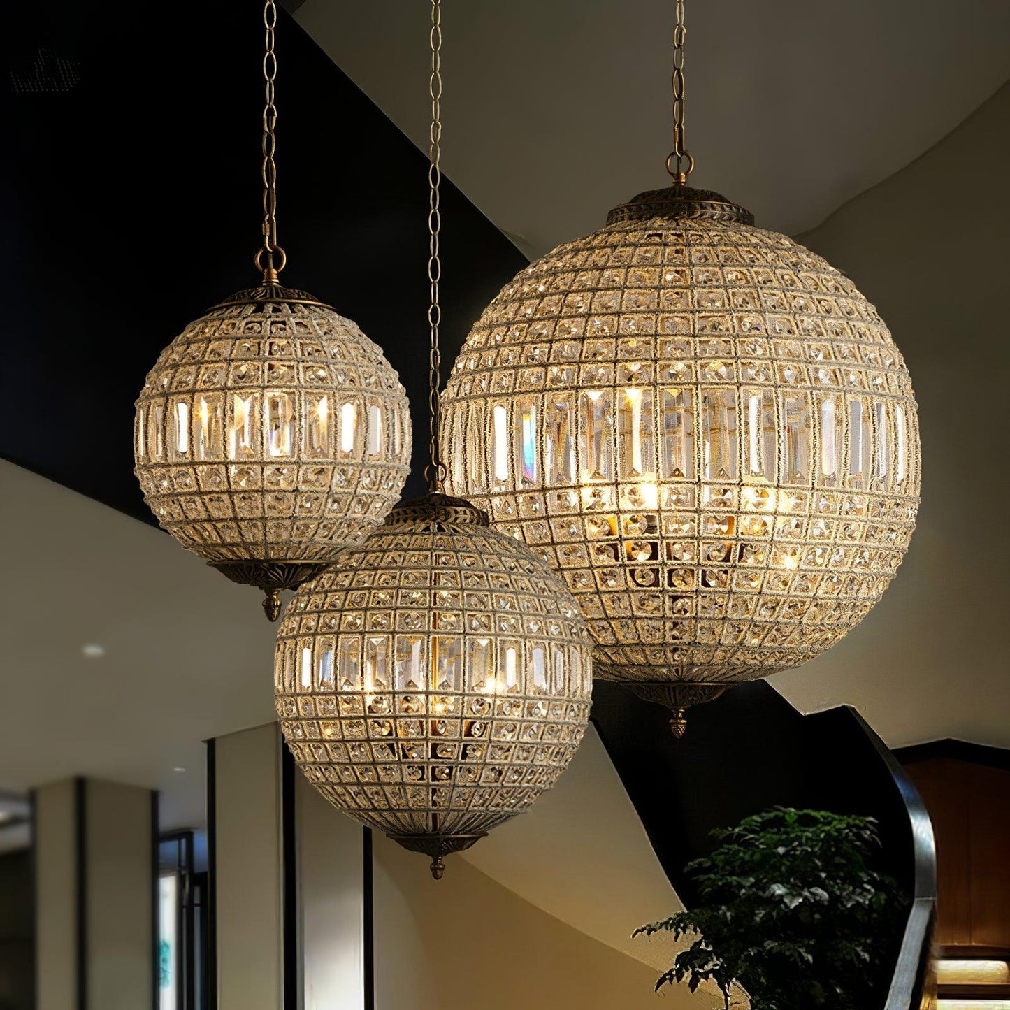 Traditional Gold Globe Pendant light Chandelier