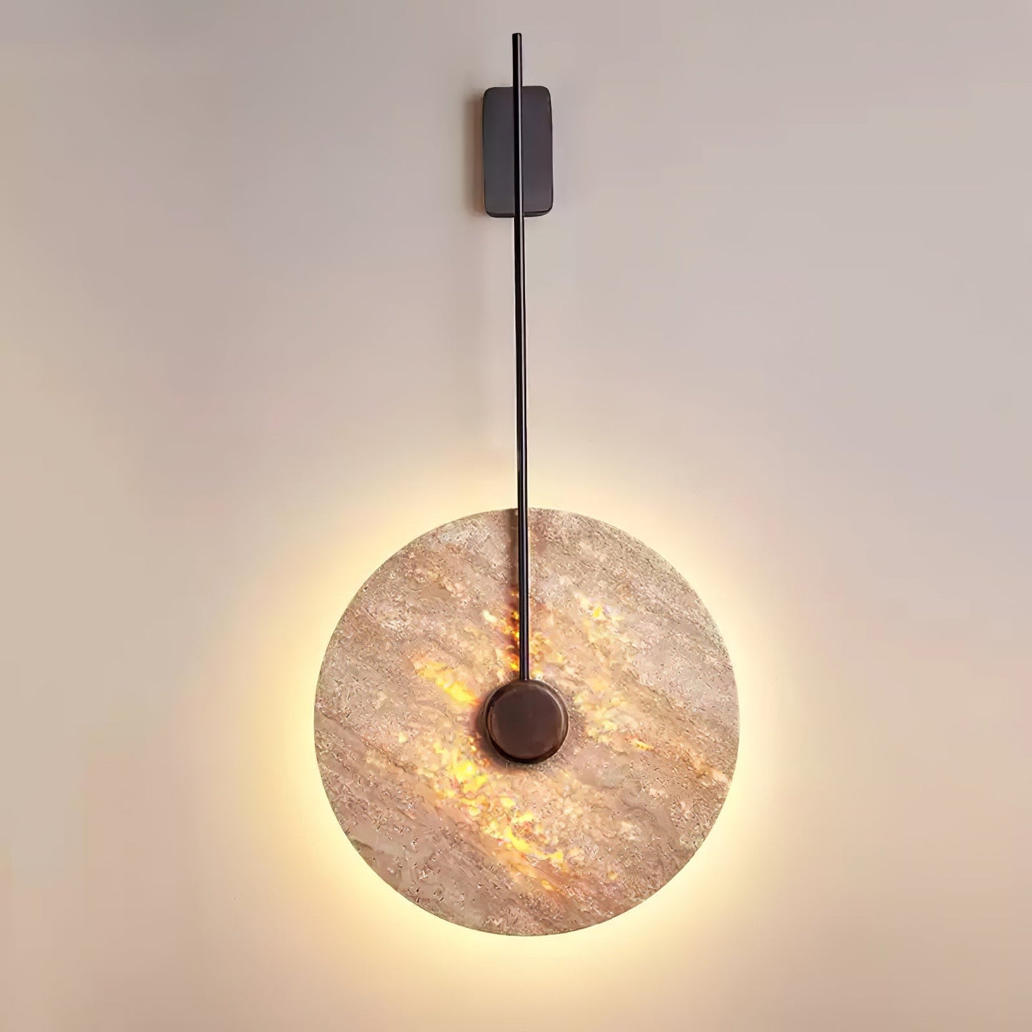 Travertine Disc Wall light fixture Wall Lamp