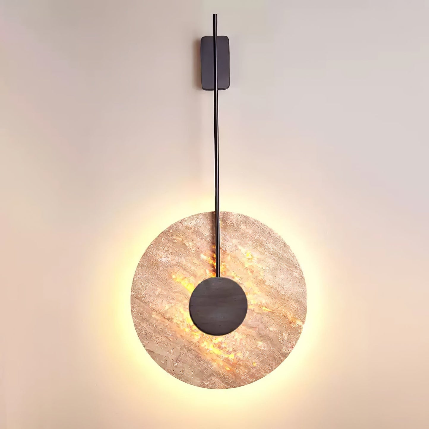 Travertine Disc Wall light fixture Wall Lamp