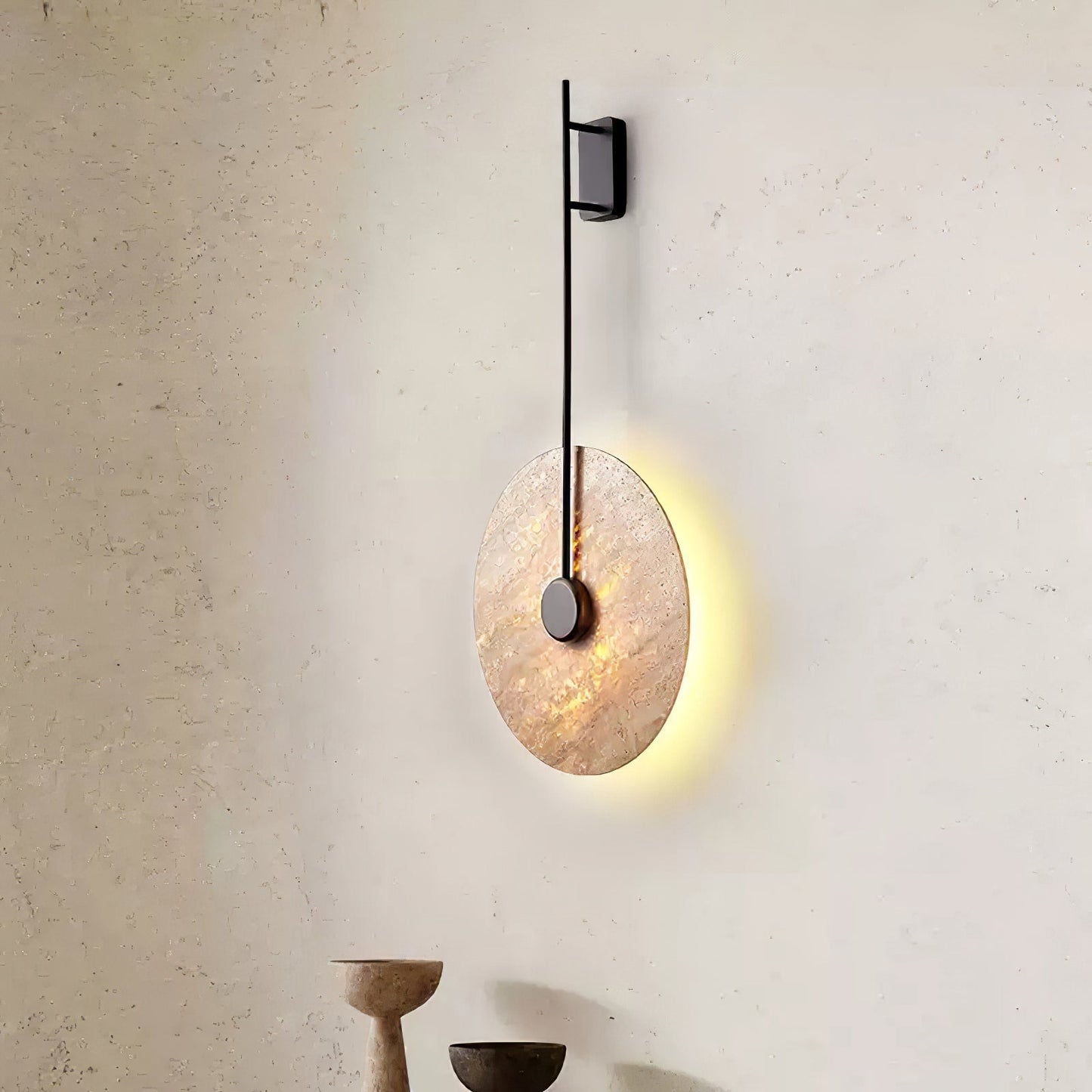 Travertine Disc Wall light fixture Wall Lamp