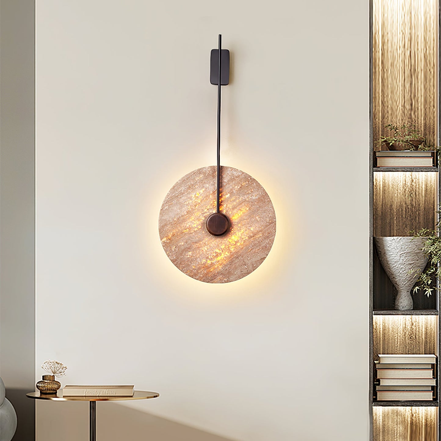 Travertine Disc Wall light fixture Wall Lamp