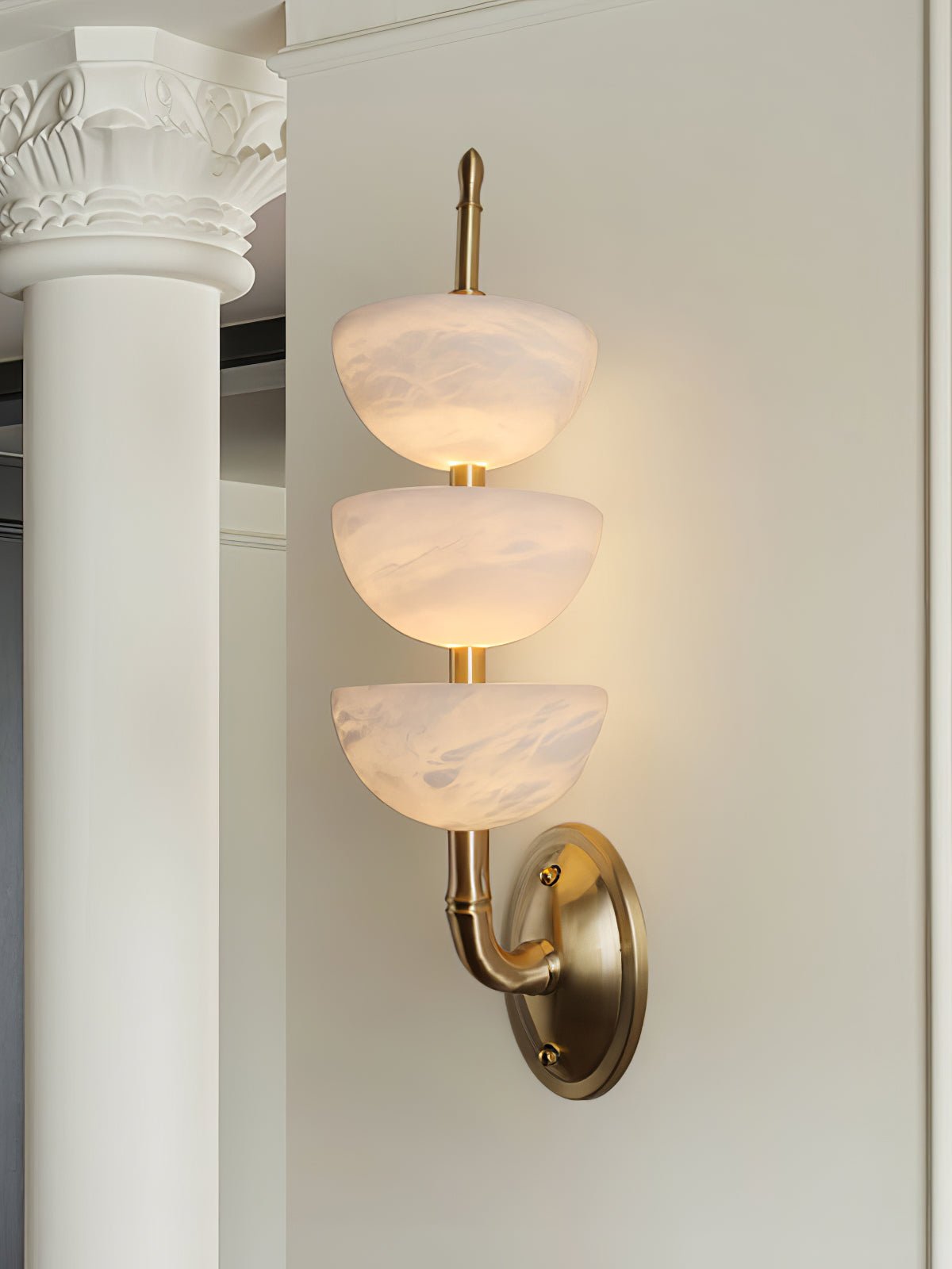 Triple Alabaster Sconce Wall Sconce