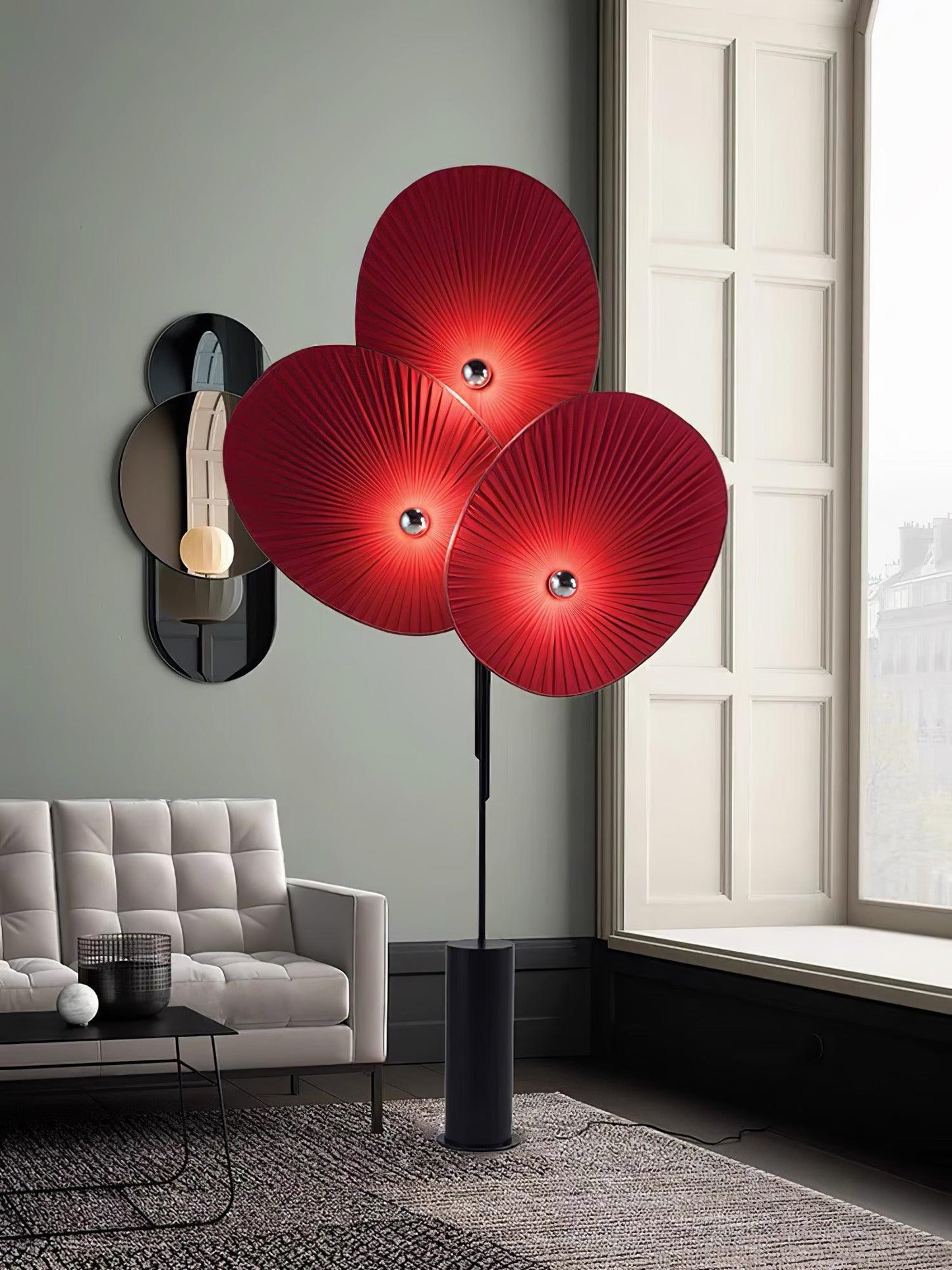 Triple Floral Free-standing Lamp Floor Lamp