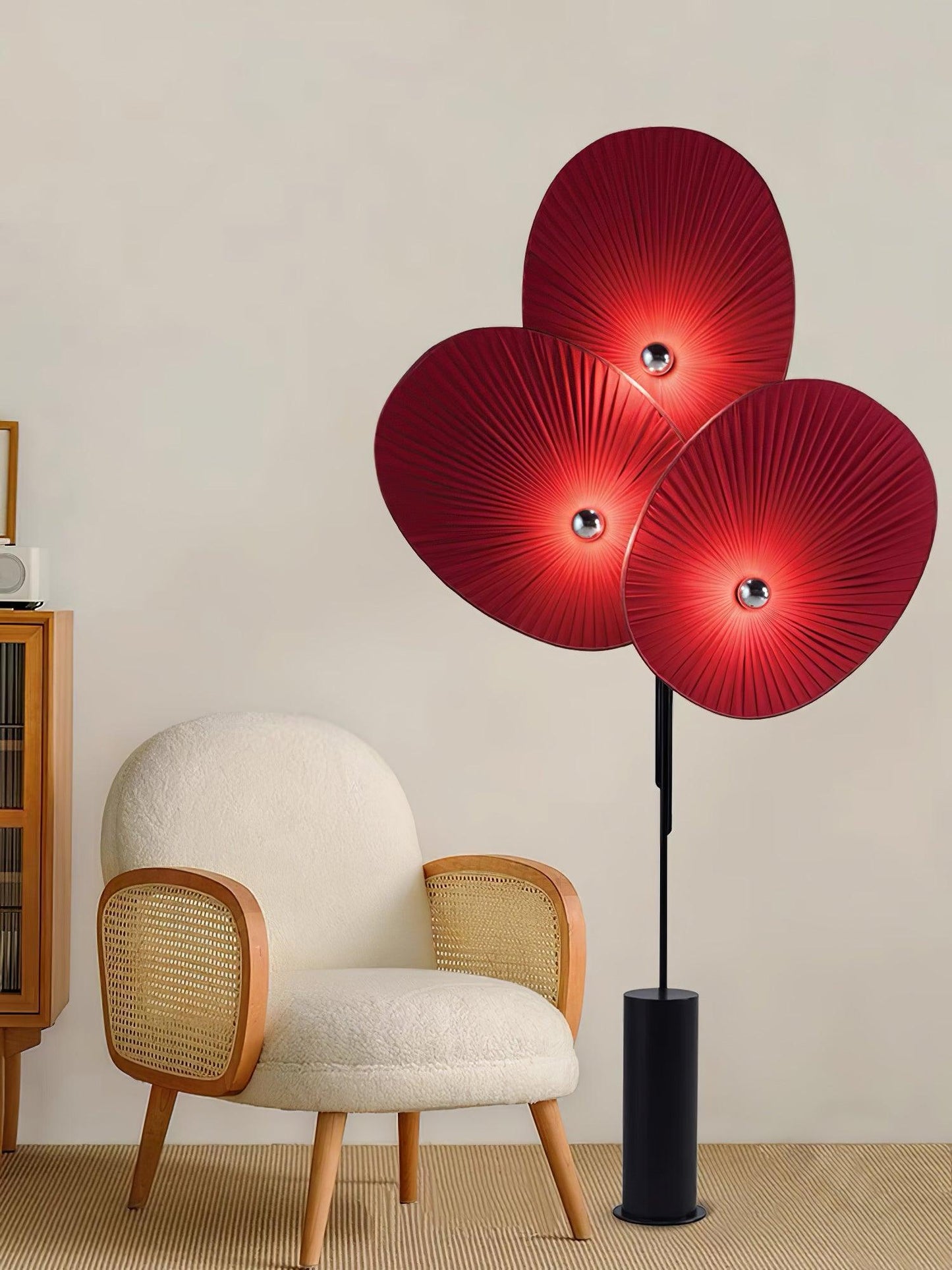 Triple Floral Free-standing Lamp Floor Lamp