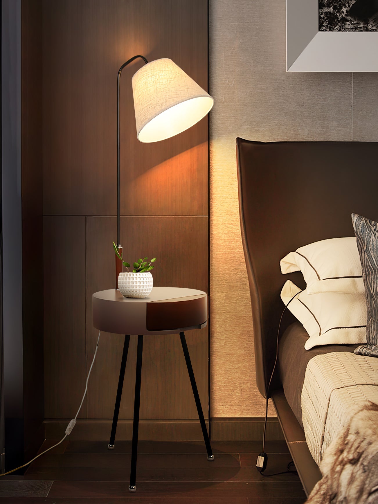 Tripod Fabric Reading Lamp Floor Lamp